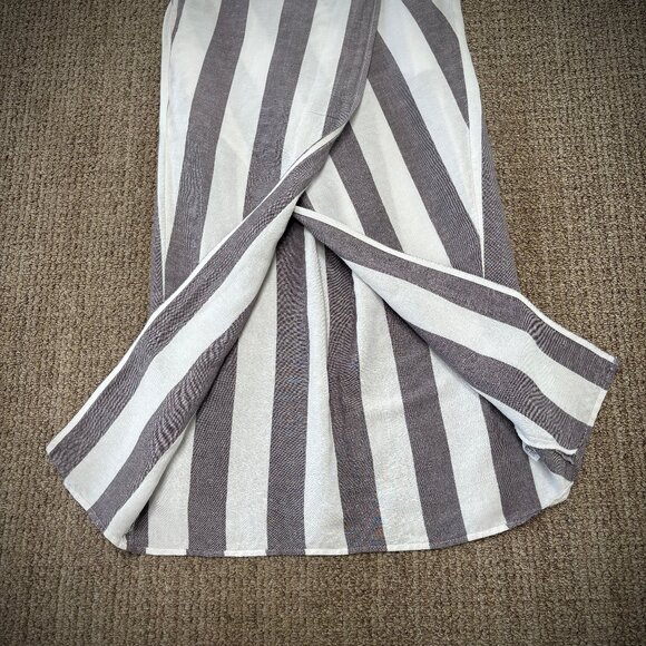 Madewell Grey Stripe Overlay Midi Skirt, size Medium - Picture 6 of 12